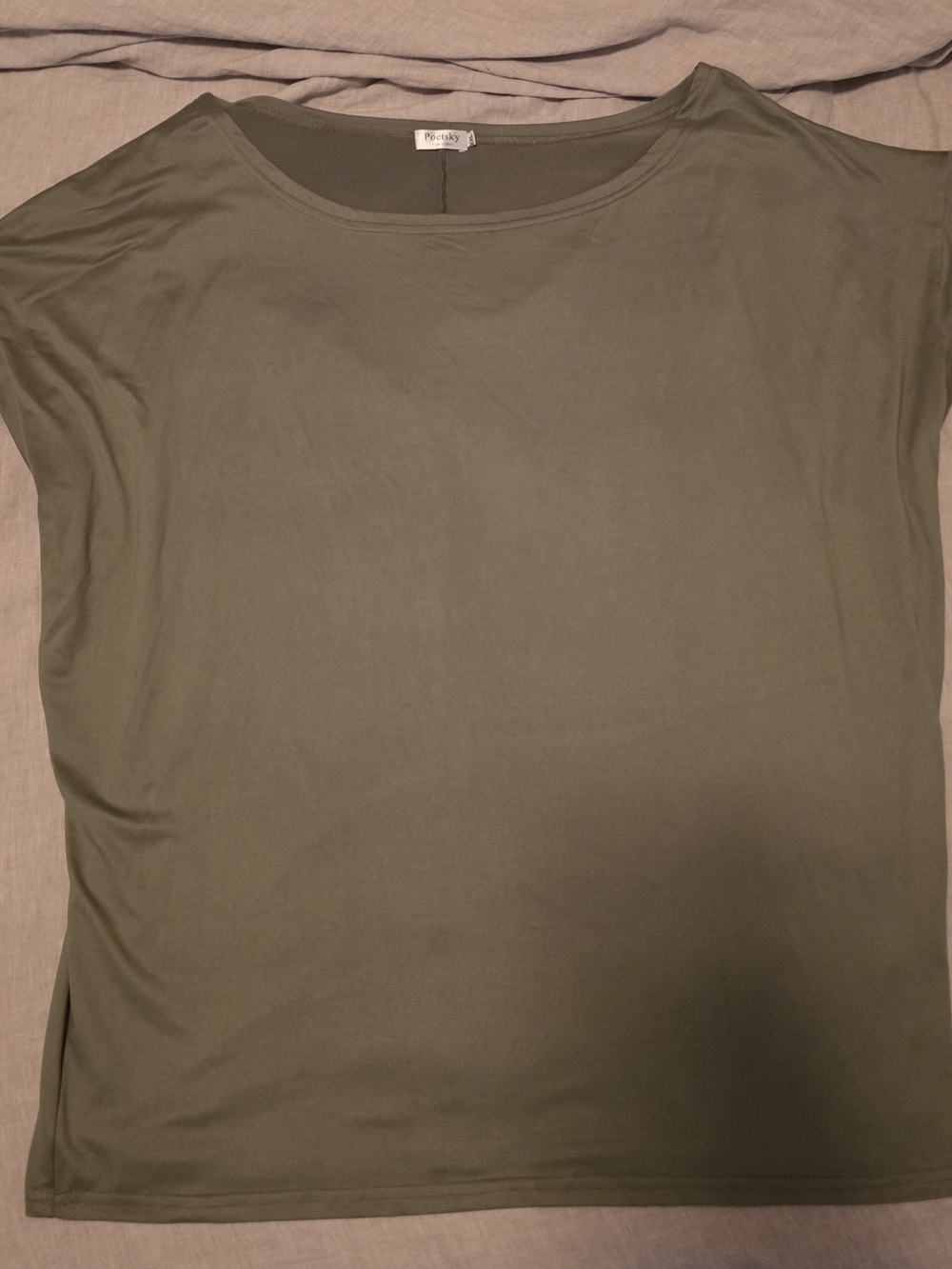 Poetsky XXL Olive Scoop Neck/ Off The Shoulder Short Sleeve Top